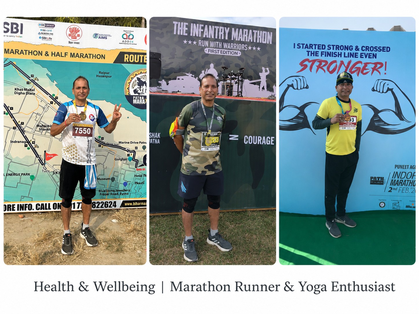 Marathon running and wellbeing activities