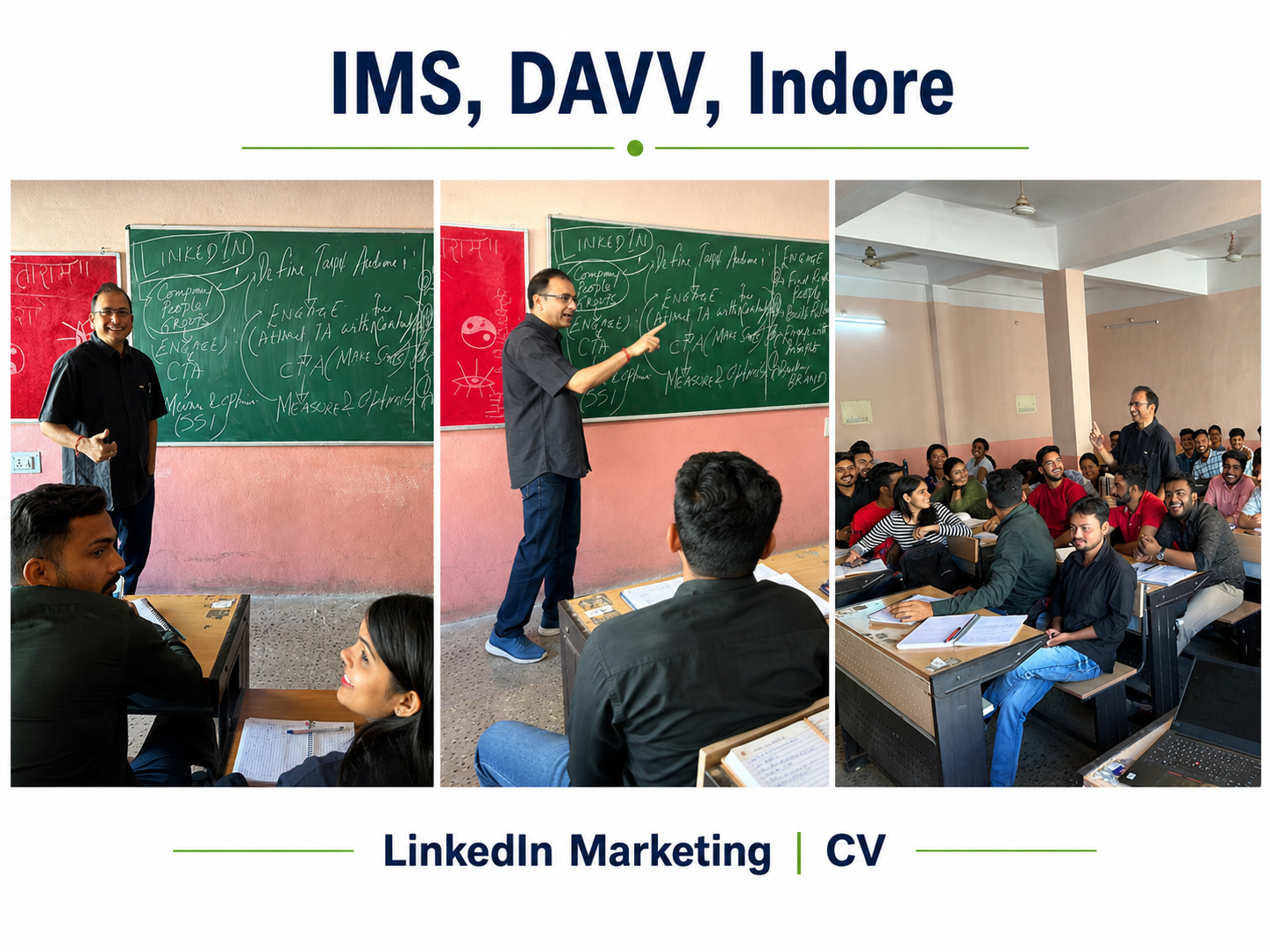 LinkedIn marketing and CV session at IMS DAVV Indore