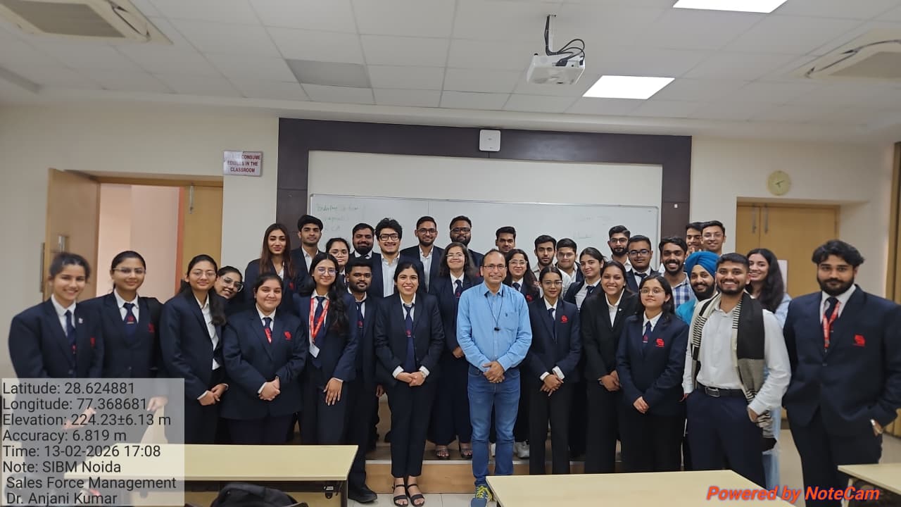 Visiting Professor engagement at SIBM Noida